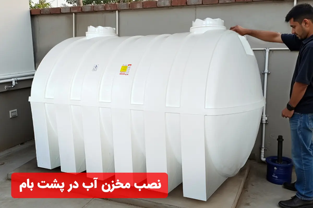 نصب مخزن آب در پشت بام