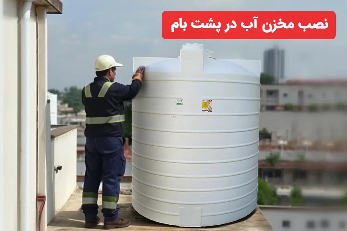نصب مخزن آب در پشت بام