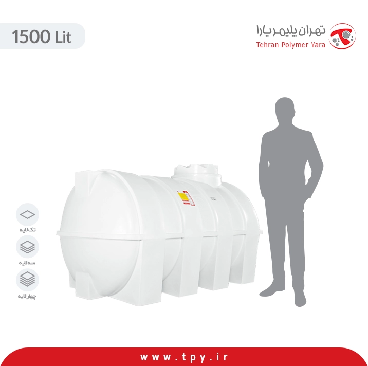 تانکر افقی (خوابیده) 1500 لیتری