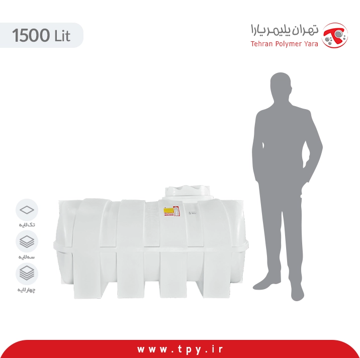 تانکر بیضی 1500 لیتری پلی اتیلنی