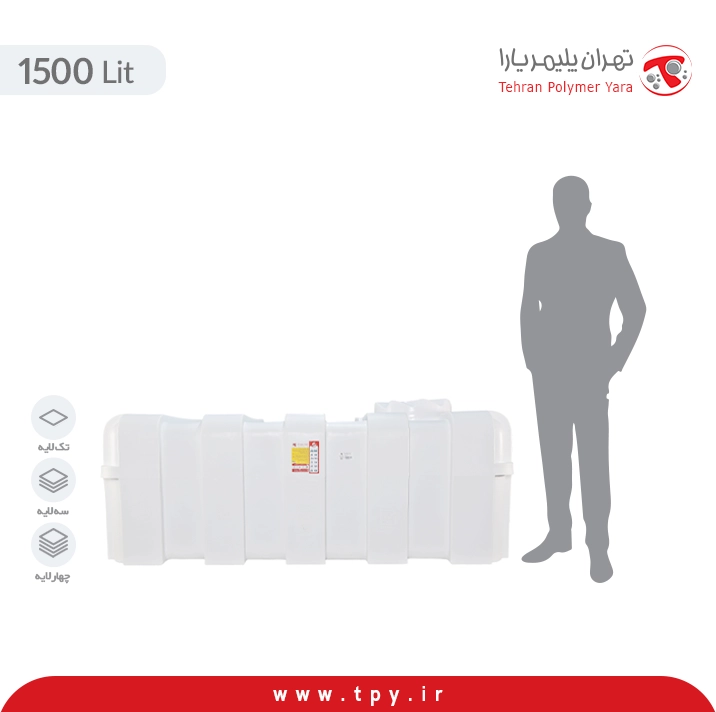 مخزن آب 1500 لیتری مکعبی (کتابی خوابیده)