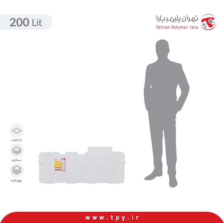 مخزن ذخیره مکعبی 200 لیتری پلی اتیلن
