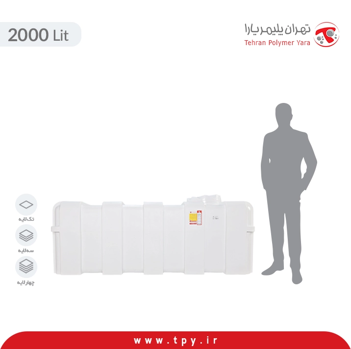منبع آب کتابی خوابیده 2000 لیتری مکعبی