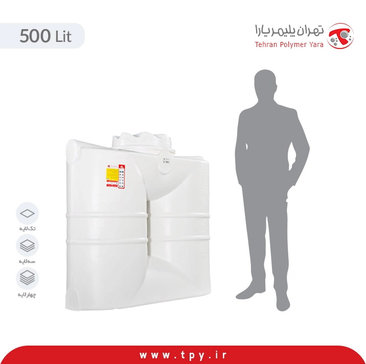منبع آب آسان‌رو 500 لیتری (گرد)