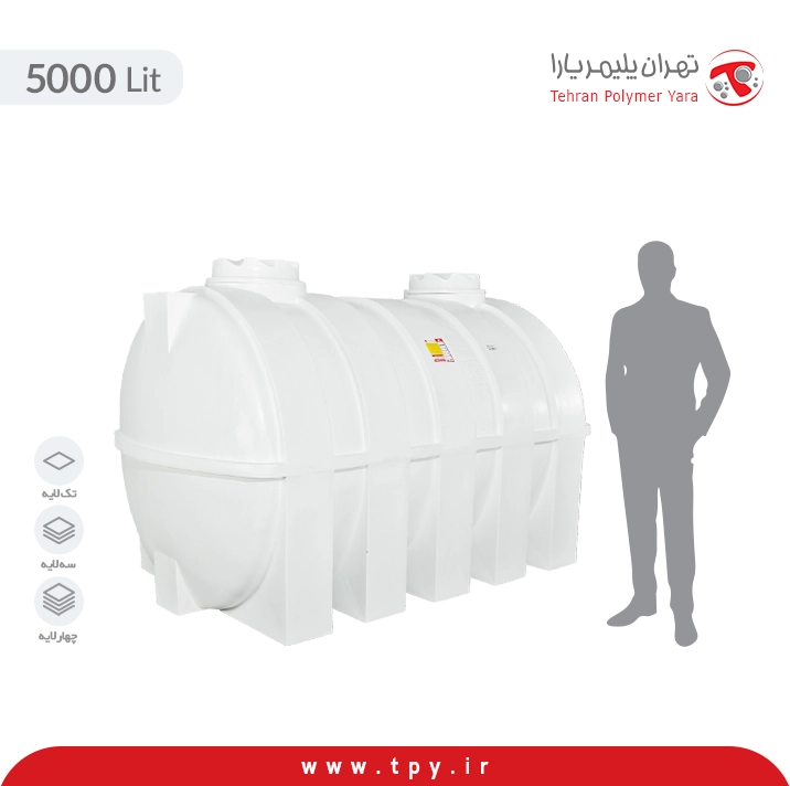 مخزن 5000 لیتری افقی پلی اتیلن