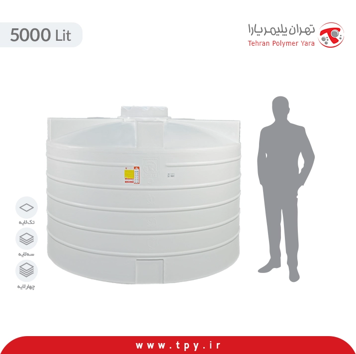 مخزن عمودی 5000 لیتری کوتاه