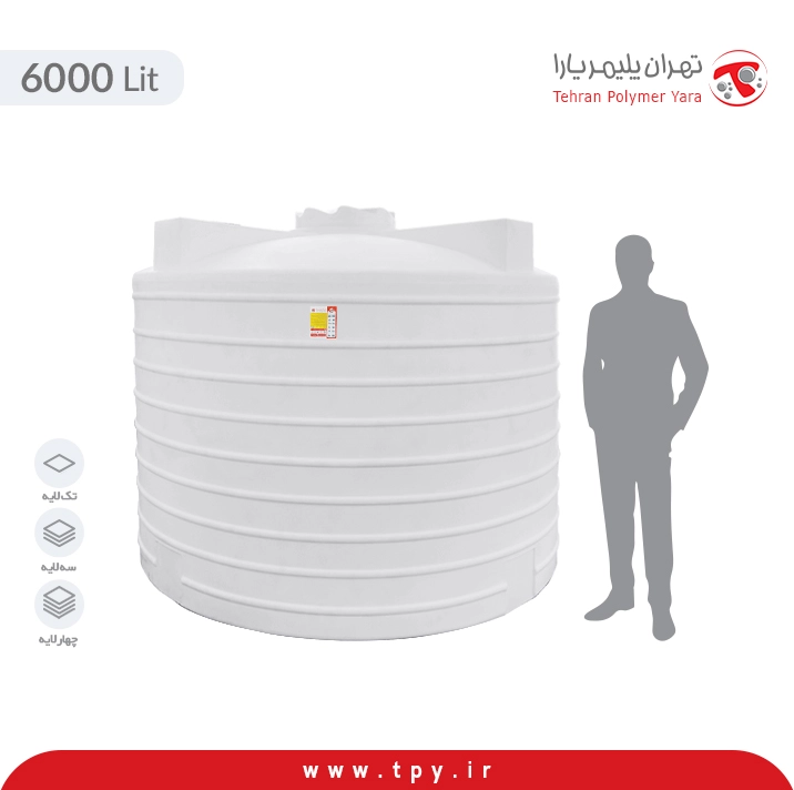 مخزن ذخیره 6000 لیتری عمودی کوتاه