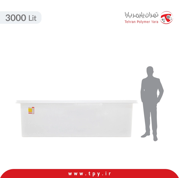 وان مستطیلی پلی اتیلن 3000 لیتری