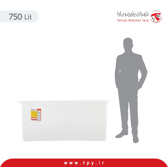 وان مستطیلی 750 لیتری پلاستیکی