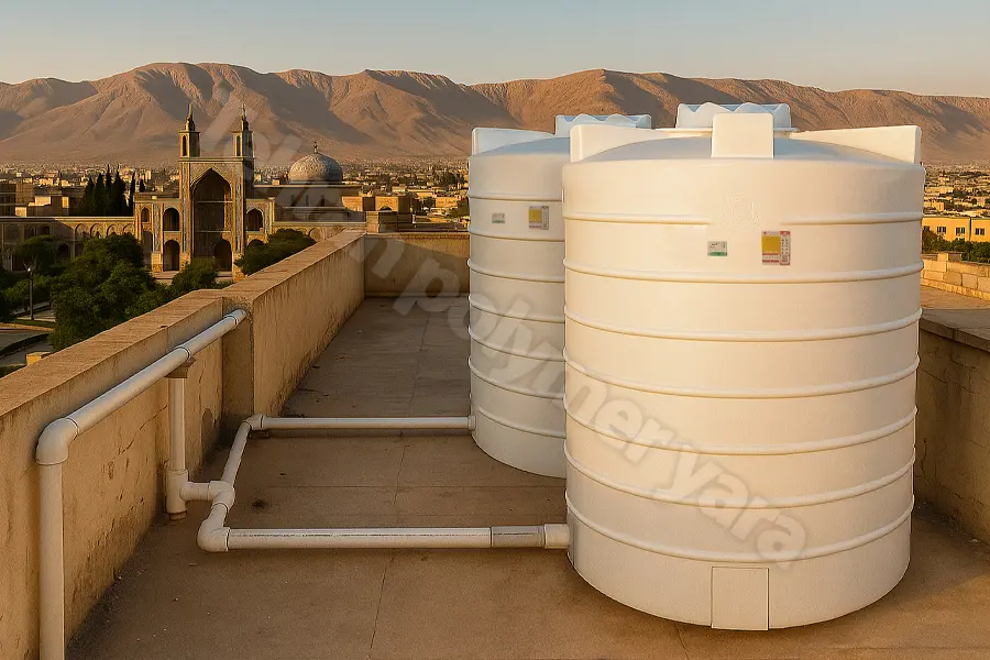 نصب مخازن آب در پشت بام