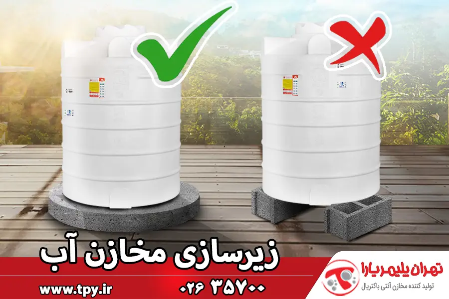 زیرسازی مخازن آب پلی اتیلن