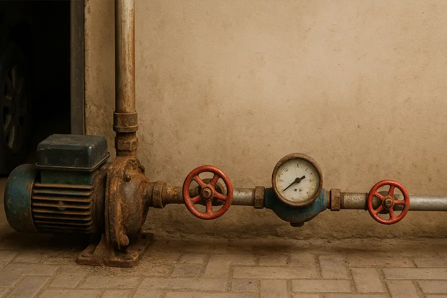 خرابی پمپ به دلیل نبود مخزن آب