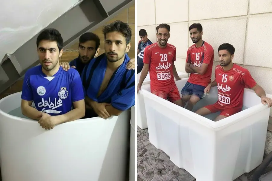 ریکاوری با آب یخ باشگاه فوتبال استقلال و پرسپولیس