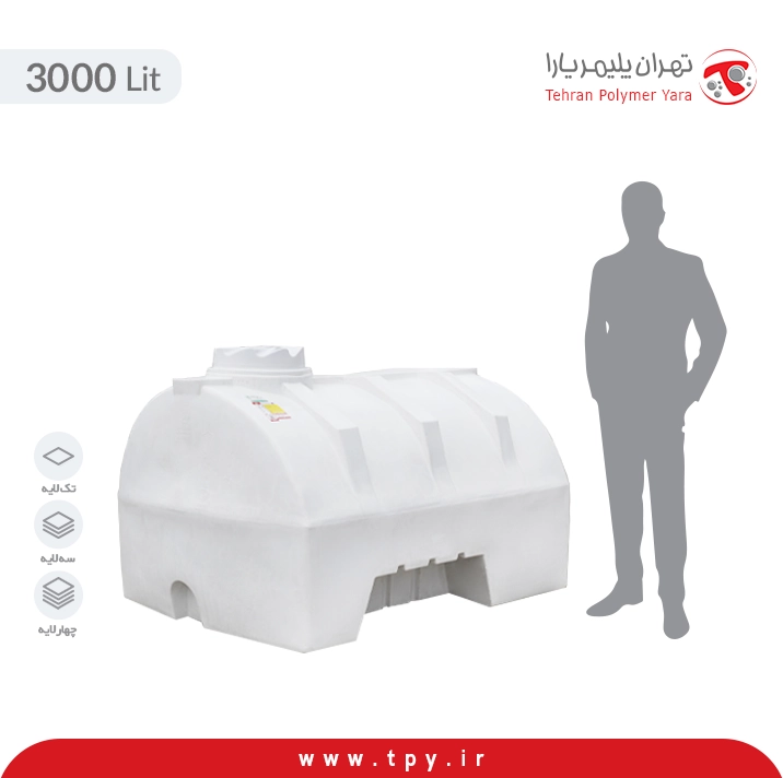 مخزن آب پلاستیکی 3000 لیتری نیسان تک سوز